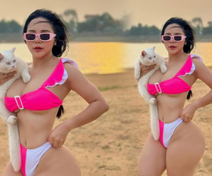 Check-in cùng mèo cưng, hot girl phòng gym lộ vòng 3 hoàn mỹ