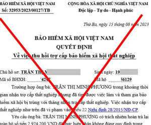 Chiêu trò mới, mạo danh cơ quan bảo hiểm xã hội thu hồi tiền trợ cấp thất nghiệp