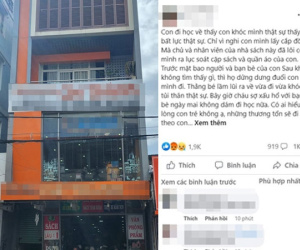 Nhân viên nhà sách bị tố lục soát, khám người bé trai học lớp 5