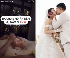 Ông xã Minh Hằng gia nhập hội 'bố bỉm sữa', thành thạo việc cho con ăn vào giữa đêm