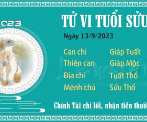 Tử vi 12 con giáp hôm nay - thứ 4 ngày 13/09/2023: Sửu phát tài, Thìn gặp tiểu nhân