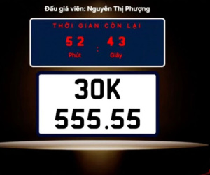 Biển số 'VIP' 19A-555.55 đã được trả giá gần 2,7 tỉ đồng sau hơn 30 phút đấu giá