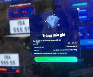 Biển số ô tô 14A-822.88 được trả đấu giá thấp bất ngờ