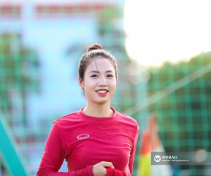 'Hoa khôi sân cỏ' Trần Thị Duyên lại gây xao xuyến trong trận thắng đậm Bangladesh