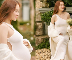 Nhã Phương lần đầu tung ảnh khoe trọn bụng bầu nét căng ở tháng cuối thai kỳ