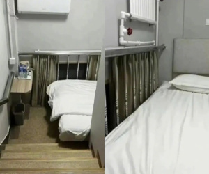 Khách sạn cải tạo cầu thang thành phòng siêu nhỏ, đặt đúng một chiếc giường khiến dân mạng bị sốc