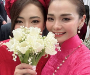 Vợ siêu mẫu Vĩnh Thuỵ khoe nhẫn, hoa cầm tay thuộc hàng đắt đỏ trong ngày cưới