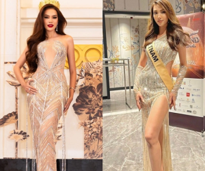 Điểm chung trong phong cách Lê Hoàng Phương và Thùy Tiên tại Miss Grand International