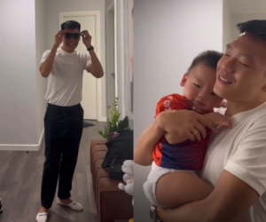 Tuyển thủ Việt Nam bảnh bao trở về sau chuyến công tác nhưng con trai không nhận ra bố