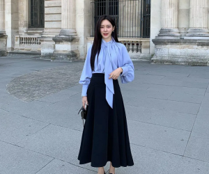 9 công thức diện áo blouse buộc dây điệu đà cho mùa thu