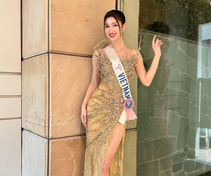 Á hậu Phương Nhi giành giải thưởng đầu tiên tại Hoa hậu Quốc tế