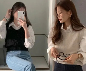 Áo gile len là kiểu áo mà nàng công sở rất nên sắm trong mùa lạnh
