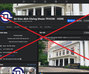 Phát hiện nhiều tài khoản facebook giả mạo Sở giao dịch Chứng khoán TP HCM
