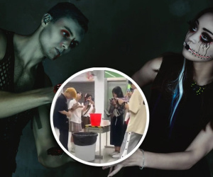 Ga tàu cấm hành khách trang điểm Halloween quá rùng rợn