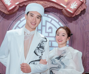 Dàn sao lộng lẫy dự ra mắt bom tấn của Victor Vũ, cặp đôi chính hóa cô dâu chú rể khiến khán giả thích thú