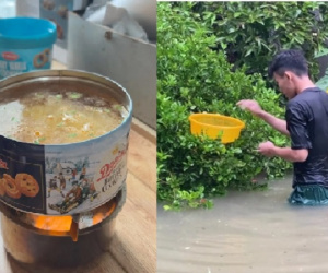 Bi hài chuyện vượt khó giữa mưa lũ ở Huế: Nấu mì ở sảnh chung cư, muốn hái rau vườn phải biết lặn