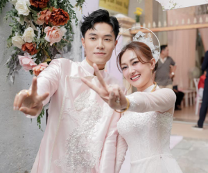 Bí mật ẩn sâu trong bộ áo dài cưới đậm nét cung đình Huế của cô dâu Phương Lan