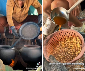 Lạ kỳ món ăn được rang bằng cát sau đó tẩm mắm và ớt ở Phan Rang