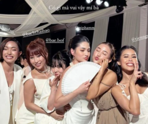 Tiên Nguyễn và phu nhân thiếu gia tập đoàn may mặc so kè nhan sắc khi cùng dự tiệc cưới
