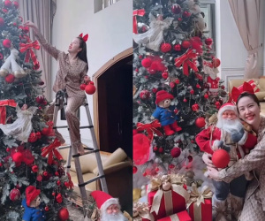 Bảo Thy tiết lộ không gian Giáng sinh 'lóa mắt' trong biệt thự triệu đô: Cây thông Noel cao 3 mét, đồ trang trí nhập từ nước ngoài về