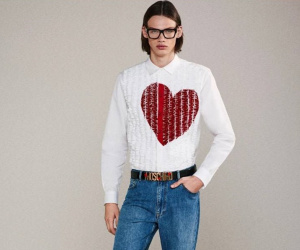 Moschino 2024 lăng xê hình trái tim trong BST thời trang nam