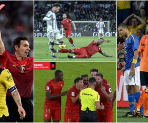 Sergio Ramos đạp thẳng chân đối thủ, bị trọng tài 2 lần rút thẻ đỏ trong 1 trận