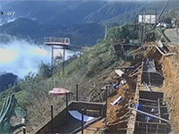 Cận cảnh thời điểm sạt lở tại dự án xóa điểm đen tai nạn giao thông ở Sapa