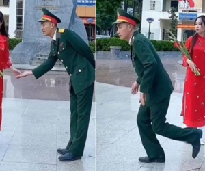 Đang chụp ảnh ngọt ngào cùng bạn gái, chàng trai vội vàng bỏ chạy vì lý do bất ngờ