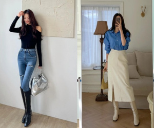 Mặc gì khi đi boots cao cổ để tôn dáng tối ưu?