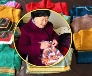 Cụ bà đan hơn 1.500 áo ấm cho trẻ em nghèo khiến triệu dân mạng Trung Quốc xúc động