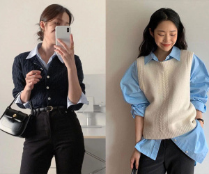 4 công thức phối áo len cùng áo sơ mi đẹp bất bại, nàng diện đi làm tăng khí chất