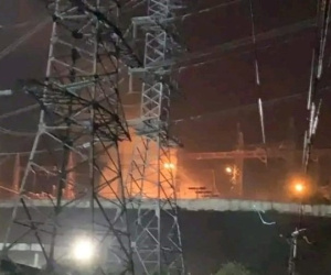 Cháy lớn tại trạm biến áp 500kV nối trực tiếp với thủy điện Hòa Bình