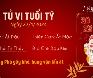 Tử vi thứ 2 ngày 22/1/2024 của 12 con giáp: Dần lo nghĩ, Thân tập trung