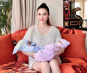 Hạnh Sino thông báo đã sinh đôi, nhan sắc 'bà đẻ' ngồi ôm 2 con thành tâm điểm