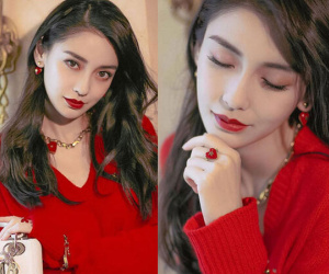 Học Angelababy cách tô son đỏ sang chảnh, khí chất cho mùa lễ hội