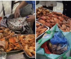 Ăn buffet hải sản đút túi 10kg mang về, khổ chủ đặt bàn tiệc lên tiếng