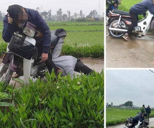 Hai người đàn ông gục chết bên xe máy