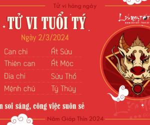Tử vi thứ 7 ngày 2/3/2024 của 12 con giáp: Hợi hạnh phúc, Sửu hoạt bát