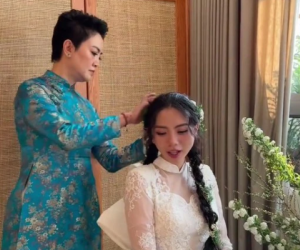Cận cảnh visual Đặng Tiểu Tô Sa trong ngày cưới: Tiểu thư bịn rịn, an ủi mẹ đừng khóc trong ngày con gái theo chồng