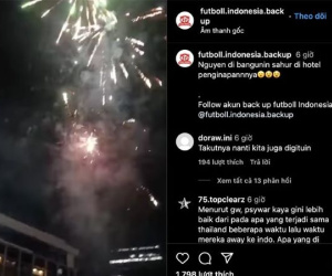 Video: CĐV Indonesia chơi xấu, bắn pháo hoa vào khách sạn của tuyển Việt Nam lúc 4h sáng