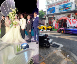 Gia thế cô dâu Cần Thơ có đám cưới gây chấn động: Phủ siêu xe kín đường, có người mừng cưới gần 200 triệu