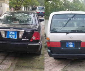 Hai ô tô trùng biển xanh 38A-1169 xuất hiện ở Hà Tĩnh
