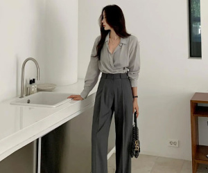 Mặc đẹp không khó với 10 cách phối áo sơ mi và quần ống rộng chuẩn sành điệu