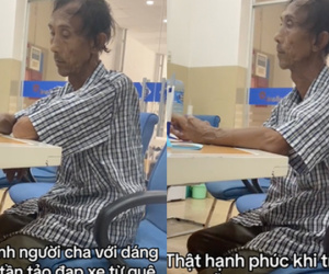 Xúc động hình ảnh người cha lam lũ đạp xe ra ngân hàng gửi tiền cho con đi học ở Sài Gòn