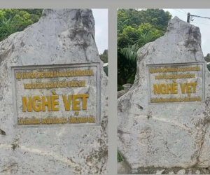 Xôn xao tấm biển 'Bộ Văn hóa, Thể thao và Du lịch Thanh Hóa' ở di tích lịch sử quốc gia