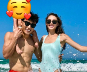 Bùi Tiến Dũng khoá môi vợ mẫu tây cực tình trên biển, chàng thì lộ 'múi sầu riêng' còn nàng thì sexy khiến dân tình 'không lối thoát'