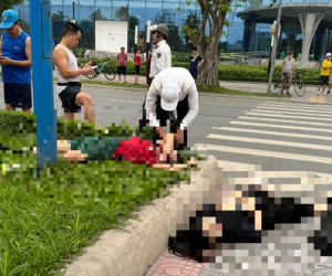 Hà Nội: Lao vào dải phân cách trong khu đô thị, đôi vợ chồng thương vong
