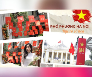 Phố phường Hà Nội rực rỡ cờ hoa dịp lễ 30/4