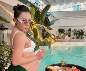 Phương Oanh khoe cận bụng bầu song sinh sau khi tăng 20kg, tiết lộ thoát 'kiếp nạn' đa số mẹ bầu mắc phải