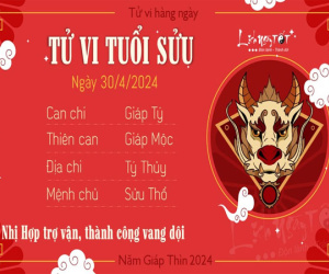 Tử vi thứ 3 ngày 30/4/2024 của 12 con giáp: Nghỉ lễ Sửu bội thu, Ngọ mệt mỏi